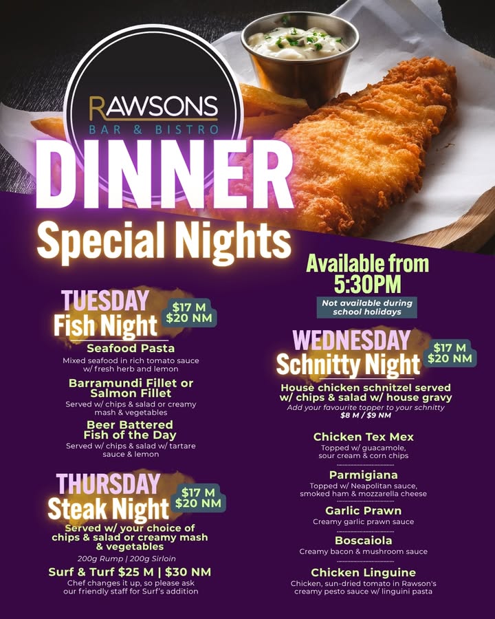 Featured image for “Weekly Dinner Specials at Swansea Workers”