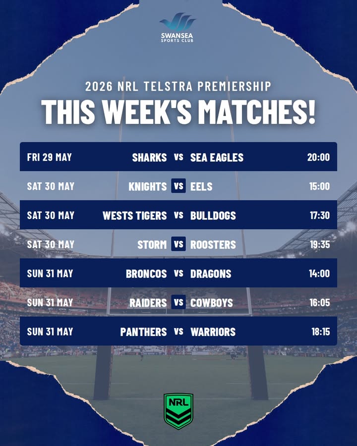 Featured image for “NRL Action This Week at Swansea Workers”