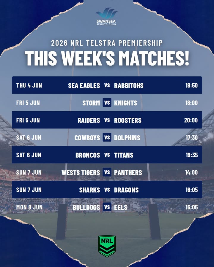 Featured image for “NRL Week Ahead at Swansea Workers”