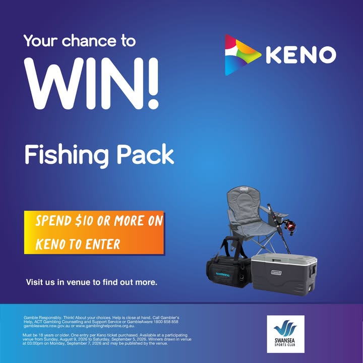 Featured image for “Win a Fishing Pack with Keno at Swansea Workers”