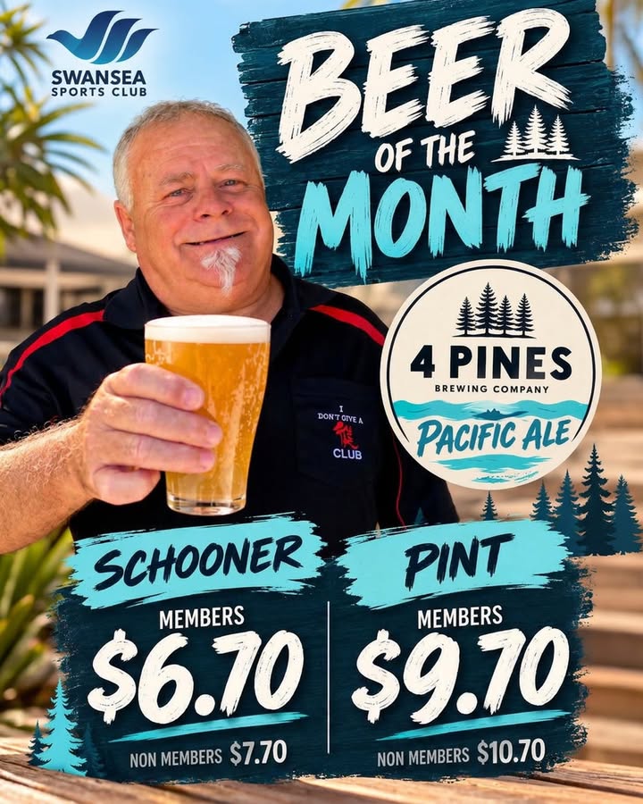 Featured image for “4 Pines Pacific Ale is Beer of the Month at Swansea Workers”